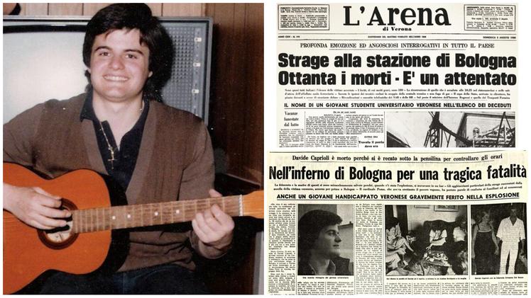 Davide Caprioli e gli articoli de L'Arena dell'epoca che ricordano la strage e le vittime