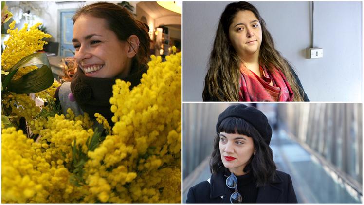 A destra in alto Maria Antonietta Bergamasco, in basso Nerea Rodet. «Le mimose? Un simbolo»