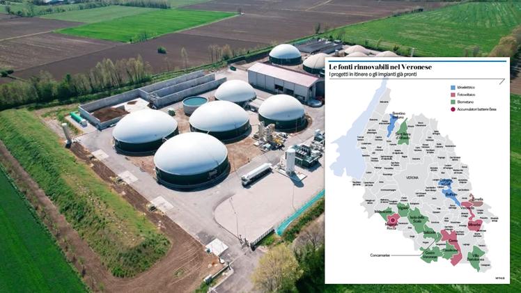 Una centrale a biometano e la mappa delle centrali green nel Veronese