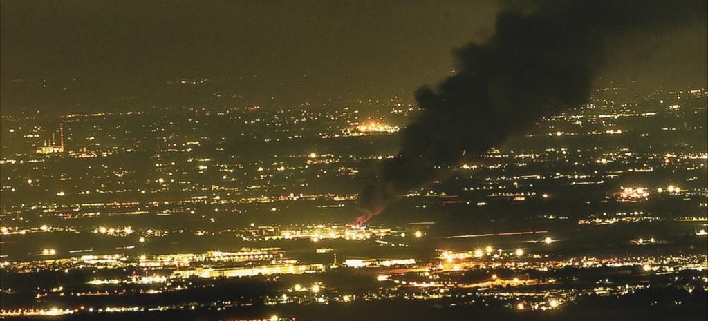 L'incendio di Villafontana visto dalla Lessinia