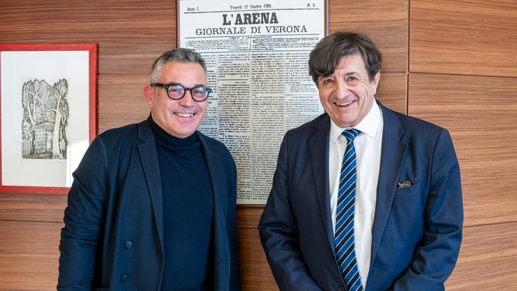 Gianni Oliva (a destra) con il direttore Massimo Mamoli (foto Marchiori)
