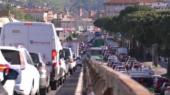 Il traffico questa mattina in viale Piave (Marchiori)