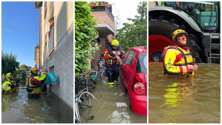 I soccorritori della Croce Rossa di Bardolino accorsi in aiuto delle popolazioni alluvionate dell'Emilia Romagna
