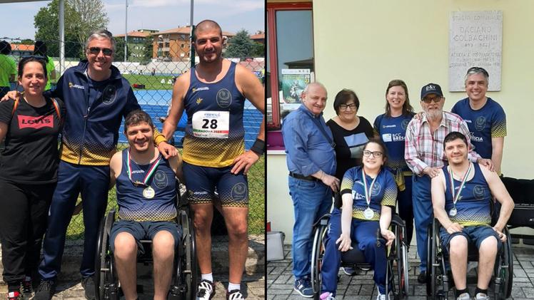 Nella foto a sinistra: da sx Sonia Guariglia, Andrea Boroni (allenatore e presidente Olympia Athletic Team), Giuseppe Testa e Mircea Iuras