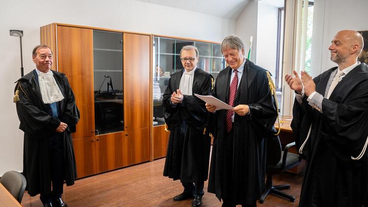 Il neo procuratore Raffaele Tito davanti ai giudici Raffaele Ferraro, Francesco Fontana e Pier Paolo Lanni