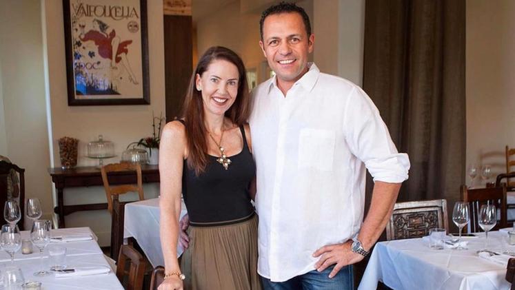 Marco Stevanoni con la moglia Amy nel loro ristorante «Veneto» in Utah
