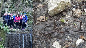 Missione: i gruppo di escursionisti che ha bonificato il sentiero dove erano stati piantati i chiodi in località Sitara
