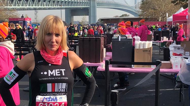 Sabrina Castelli, la 50enne di Legnago alla maratona di New York disputata lo scorso novembre
