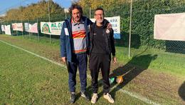 Giordano Rossi (Olimpica) col collega Luca Tosi (Real Grezzana)