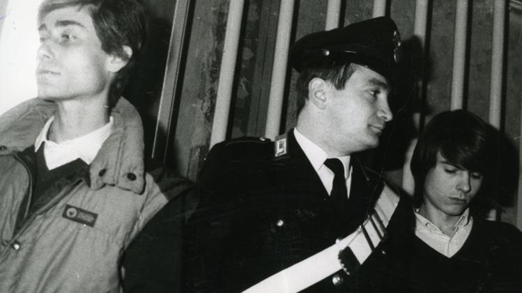 Verona 10 gennaio 1987: Marco Furlan e Wolfgang Abel durante il processo   