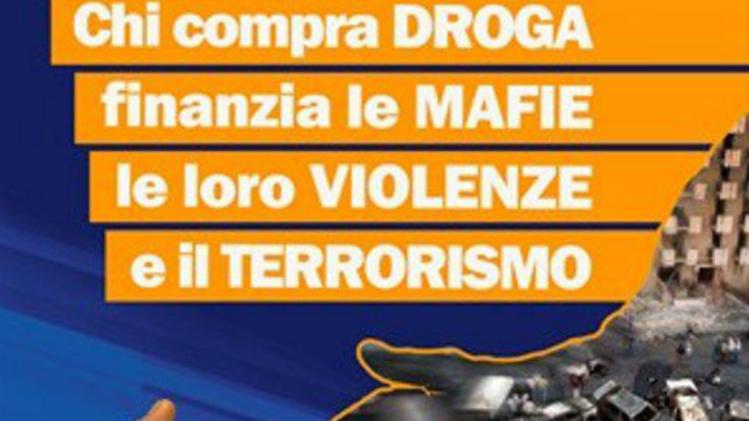 Il manifesto dell’iniziativa contro la droga e la mafia   