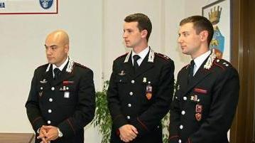 
 Il colonnello Edera, a sinistra, con i tre ufficiali FOTO FADDA