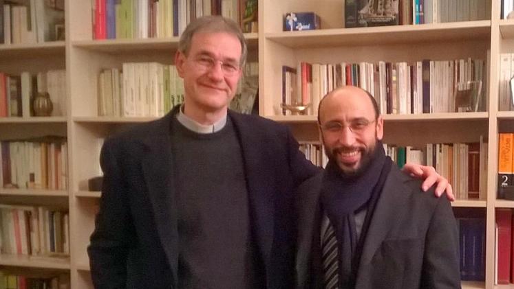 Don Diego Righetti con l’Imam Mohamed Guerfi