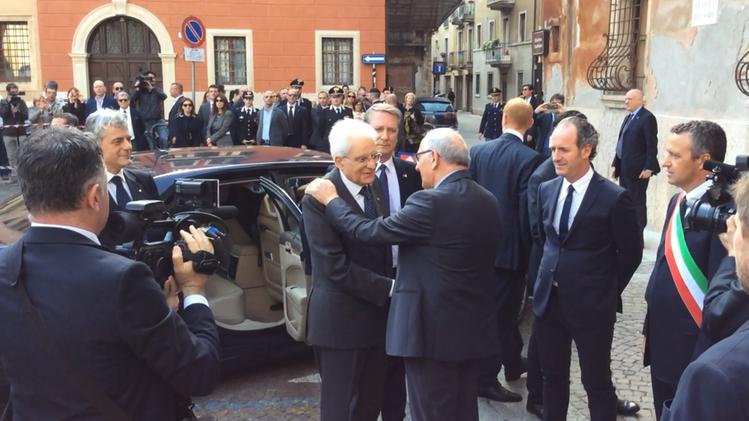 L'arrivo del presidente Mattarella alla Capitolare