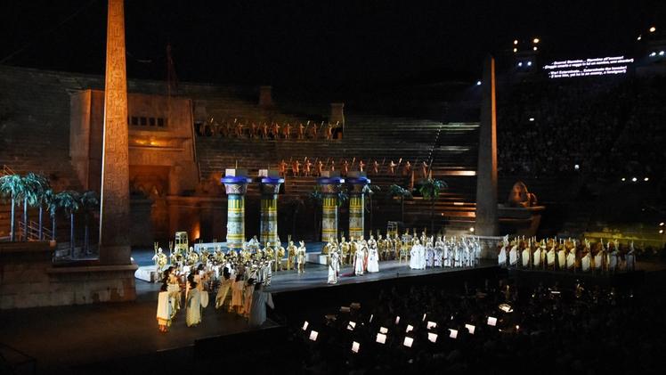Un’immagine dell’ultimo atto dell’Aida. I due olandesi avevano pianificato di effettuare il loro «blitz» durante la celebre marcia trionfale