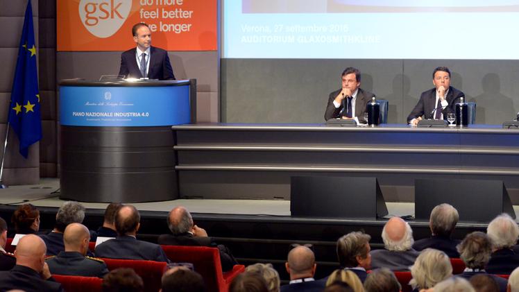 Il premier Renzi all'incontro con il mondo economico veronese