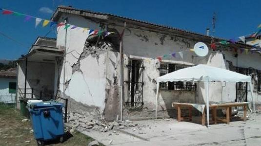 La sede dell’associazione Vico Badio dopo il terremoto