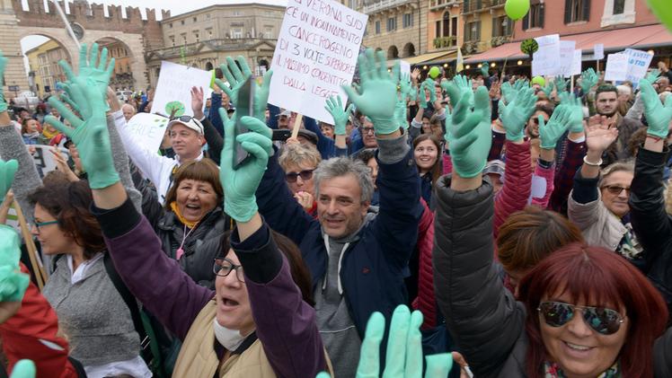 La manifestazione per il verde a Verona Sud (Marchiori)