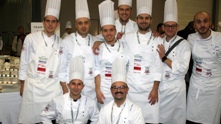 Il team dei cuochi veronesi che hanno partecipato alle Olimpiadi di cucina di Erfurt