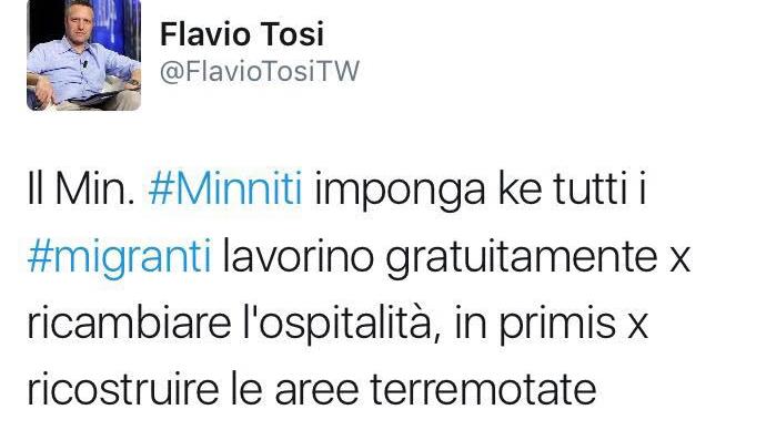 Il tweet di Flavio Tosi
