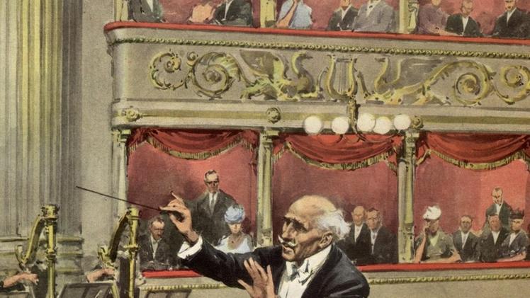 Una copertina della Domenica del Corriere dedicata a Toscanini