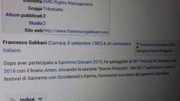 La pagina di Wikipedia su Gabbani: fake o scherzo?