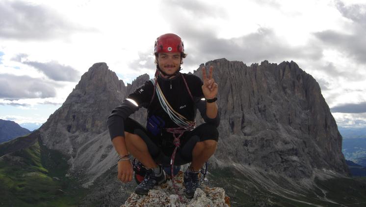 Andrea Zambaldi in vetta dopo una scalata