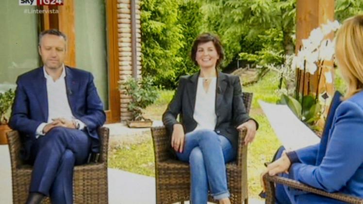 Flavio Tosi e Patrizia Bisinella, candidata sindaco, intervistati da Maria Latella su SkyTg24