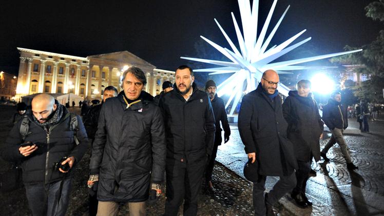 Salvini ieri a Verona (foto Marchiori)