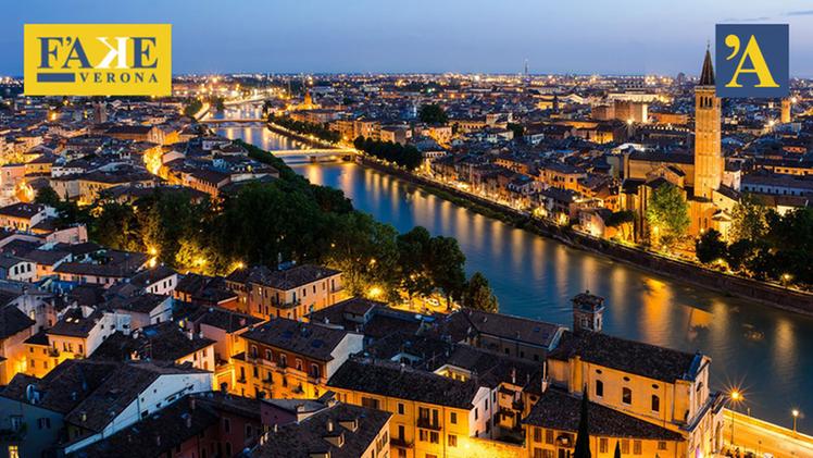 Verona dall'alto senza Torre dei Lamberti