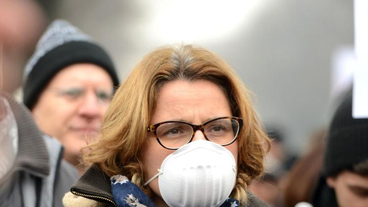 Una manifestazione contro l’inquinamento dell’aria dalle polveri sottili