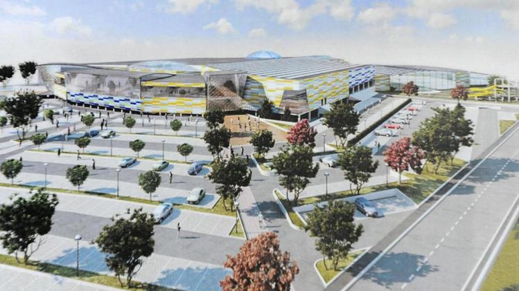 Il rendering del centro commerciale Parco Lavigno che sorgerà in zona Ronchi-Possessione 