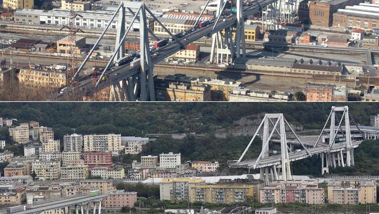 Il Ponte Morandi prima e dopo il crollo