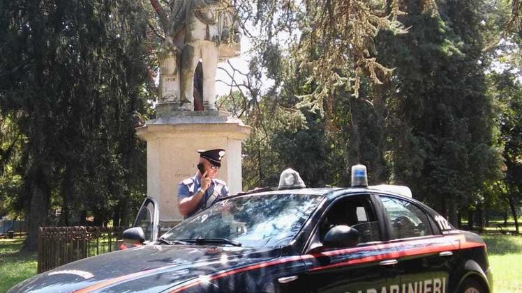 I carabinieri di Legnago durante un controllo nel parco comunaleUn nuovo caso di tenta violenza su una donna in un paese dell’Adige Guà