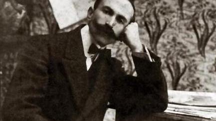 Il musicista Arrigo Pedrollo ritratto nel 1914