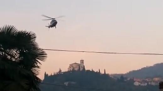 L'elicottero durante le ricerche