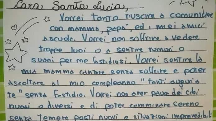 La lettera del bambino a Santa Lucia recuperata nel Lazio