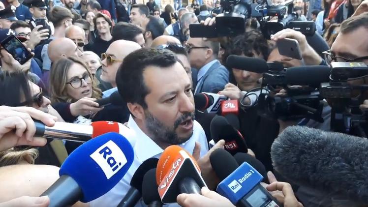 Matteo Salvini in piazza Bra