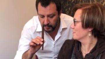 Matteo Salvini allo stand Sigaro Toscano