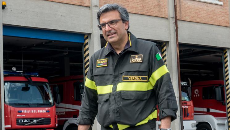 Il nuovo comandante dei vigili del fuoco Nicola Micele (foto Marchiori)