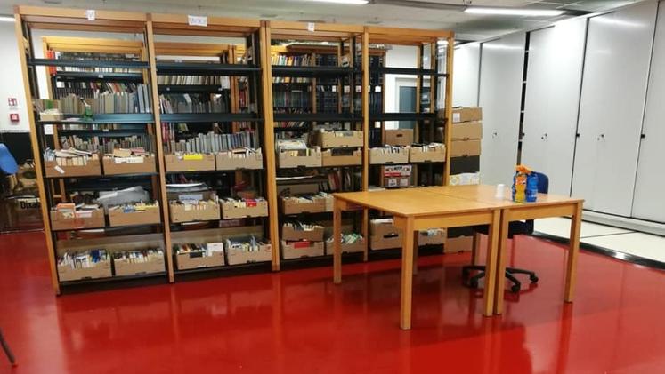 I locali della biblioteca comunale Luigi Motta dopo i lavori di pulizia