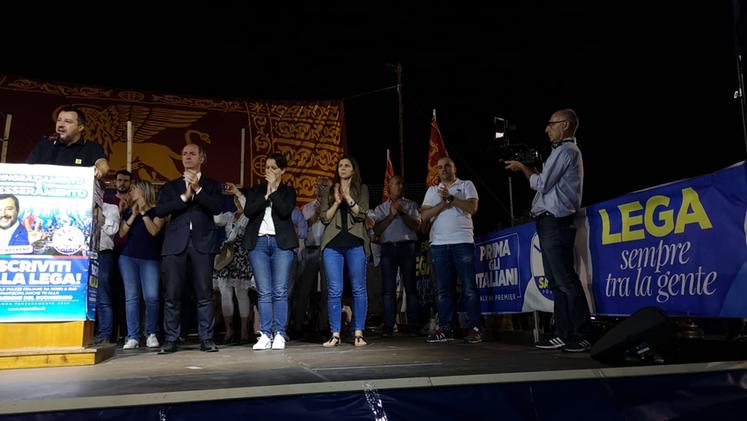 Salvini alla festa della Lega a Oppeano (Dienne)