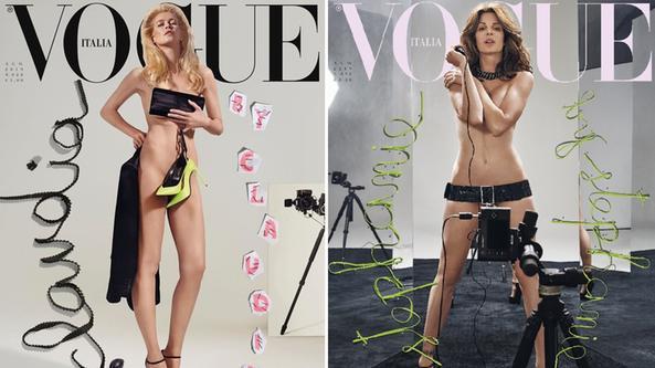 Claudia Schiffer e Stephanie Seymour su Vogue Italia (foto vogue.it)