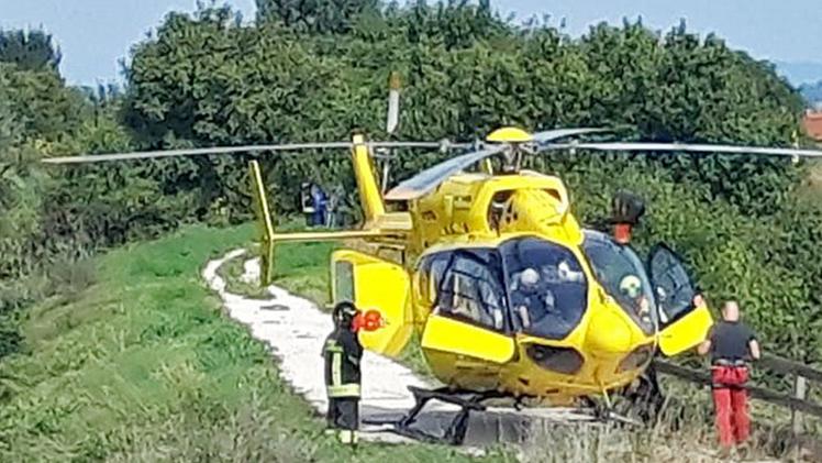 L’elicottero di Verona Emergenza impegnato in un soccorso