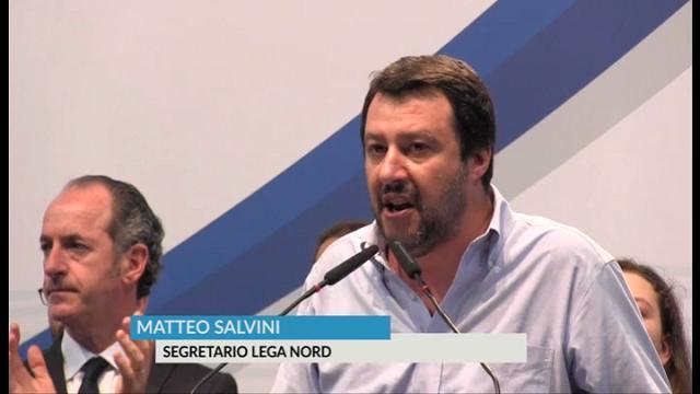 Così Matteo Salvini dal palco del palasport di Verona dove si è celebrata la festa leghista alternativa al 25 aprile. "Io sto con la brigata ebraica - ha aggiunto Salvini - e non con chi vorrebbe impedirle di sfilare".di Francesco Gilioli