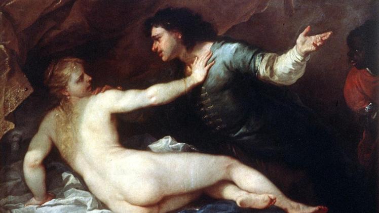 La foto del dipinto di Luca Giordano "Lucrezia e Tarquinio"
