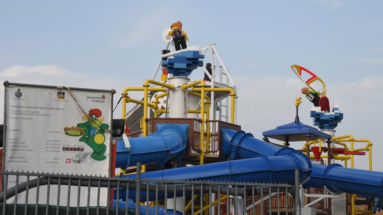 Il cantiere di Legoland Water Park: la nuova attrazione aprirà in maggio FOTO PECORA
