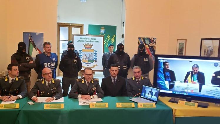 Un momento della conferenza stampa svoltasi a Catania alla presenza del colonnello Francesco Ruis