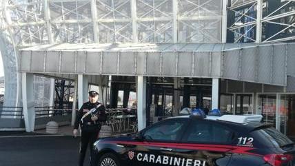 I carabinieri davanti alla Grande Mela di Sona