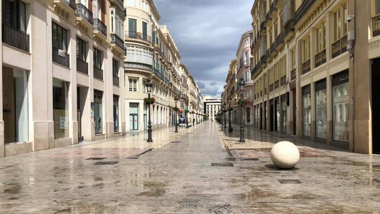 Le strade di Malaga deserte